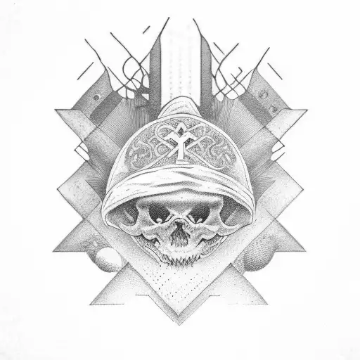 bousole et croix de lorraine tattoo design idea