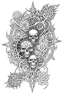 nine realmsand web of wyrd   tattoo design idea