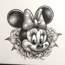 minnie mouse tattoo design idea