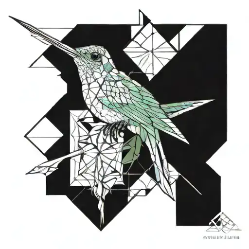 long tailed hummingbird, Florida gator, North Star  tattoo design idea