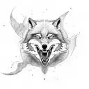 angry alpha wolf tattoo design idea
