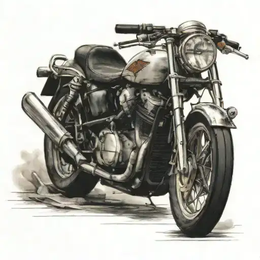 Porsche 911 and Harley fatboy tattoo design idea