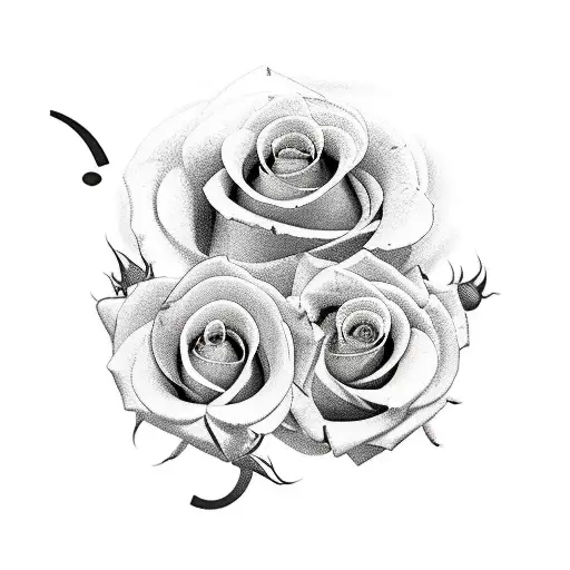 Roses with headstock of a Gibson Les Paul and musical notation  tattoo design idea