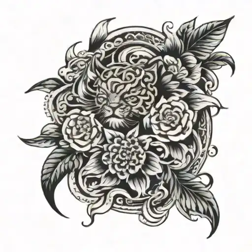 sleeve tattoo for men with a mix of british and taiwanese tattoo design idea