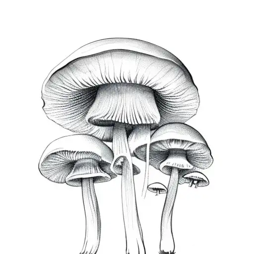 mushroom  tattoo design idea