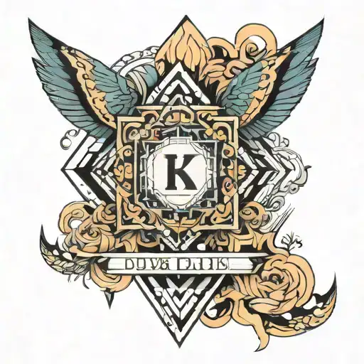 A modern and geometric tattoo design incorporating your baby's name in a sleek and stylish way tattoo design idea