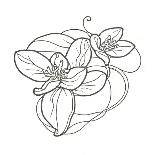 Lima bean floating on a river flowing tattoo design idea
