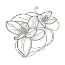 Lima bean floating on a river flowing tattoo design idea