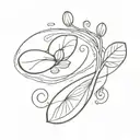 Lima bean floating on a river flowing tattoo design idea