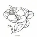 Lima bean floating on a river flowing tattoo design idea