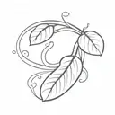 Lima bean floating on a river flowing tattoo design idea