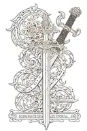 Sword with Si Vis Pacem Parabellum" tattoo design idea