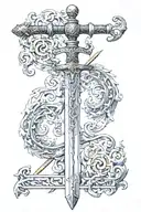 Sword with Si Vis Pacem Parabellum" tattoo design idea