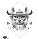 oso samurai  tattoo design idea