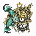 Leo Pisces tattoo design idea