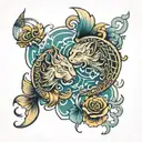 Leo Pisces tattoo design idea
