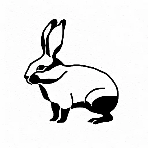 Cute Hare Tattoo Tattoo Illustration Vector Stock Vector (Royalty Free)  2366455759 | Shutterstock