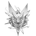 Lightning Bolts around a dragon tattoo design idea