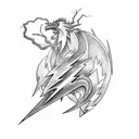 Lightning Bolts around a dragon tattoo design idea