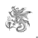 Dragon made of lightning tattoo design idea