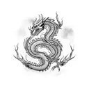 Dragon made of lightning tattoo design idea