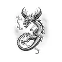 Dragon made of lightning tattoo design idea