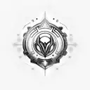 warframe logo, heart in center of logo, glowing off skin, neon pink color, womb tattoo tattoo design idea