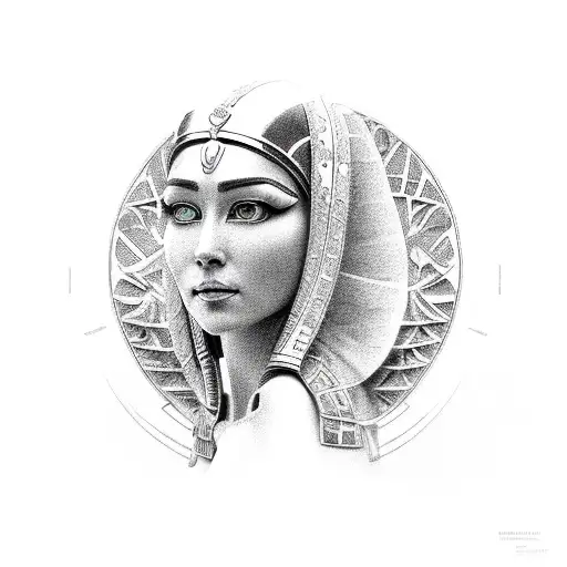 cleopatra queen of egypt tattoo design idea