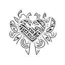 heart with tribal lines tattoo design idea