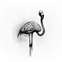 flamingo with two spears in the background  tattoo design idea