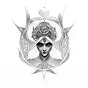 art nouveau goddess pomona tattoo design idea