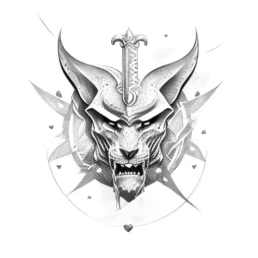 nosce te ipsum with sword and heart tattoo design idea