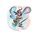 pinup with Venus fly traps tattoo design idea