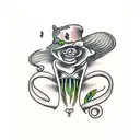 pinup with Venus fly traps tattoo design idea