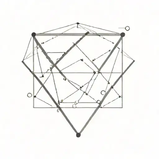 Geometric, DNA strand, one pencil, all inside a triangle or diamond shape tattoo design idea