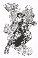 Thor The thundergod killing tattoo design idea