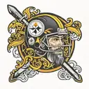 Steelers logo with Paul  tattoo design idea