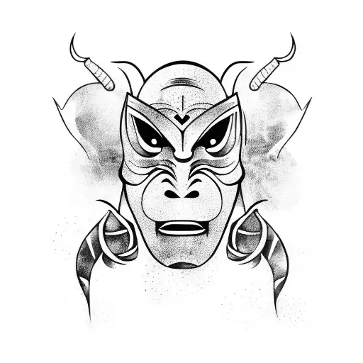 oni mask african tattoo design idea