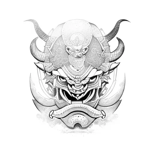 oni mask african tattoo design idea