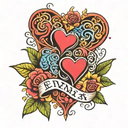 easy tatto with names eva julian Nina with hearts and starts  tattoo design idea