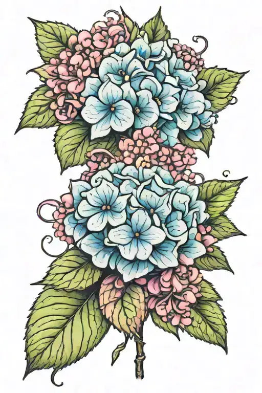 hydrangea tattoo design idea