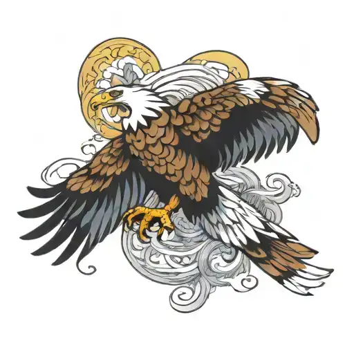 eagle death spiral tattoo design idea