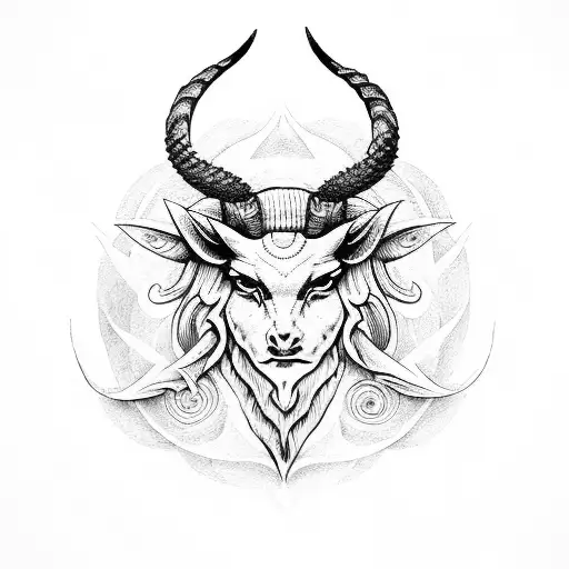 horned god moon goddess  tattoo design idea