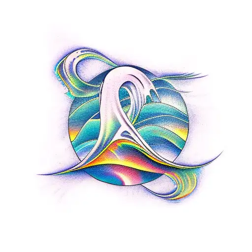 water waves forming the names Cameron and Dominic tattoo design idea