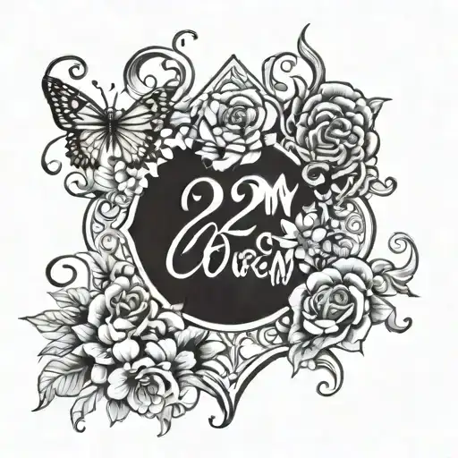 2 birthdays with design tattoo design idea