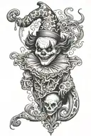 ghost, clown and zero tattoo design idea