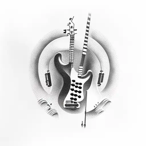 bass guitar tattoo design idea