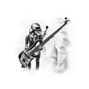 bass guitar tattoo design idea