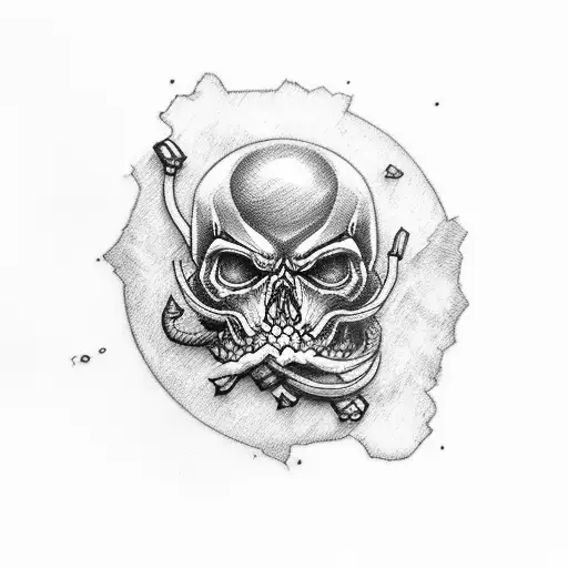 skkull, parachute regiment berry tattoo design idea