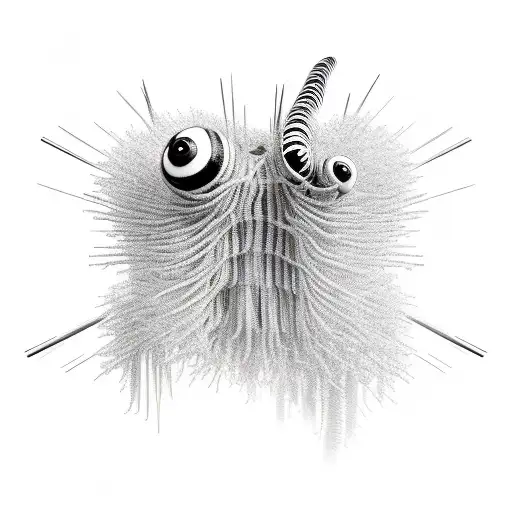 thick and slim lines, centipede, barb wire, long, 3d, black and white tattoo design idea